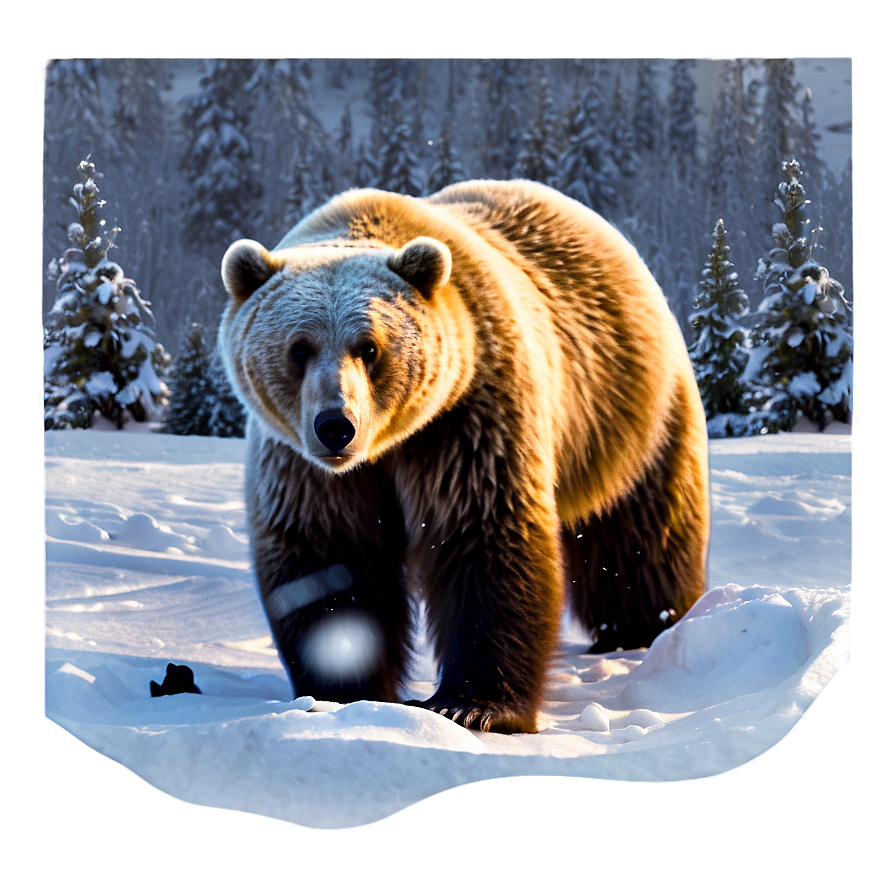 Bear In Snow Png Stc PNG Image