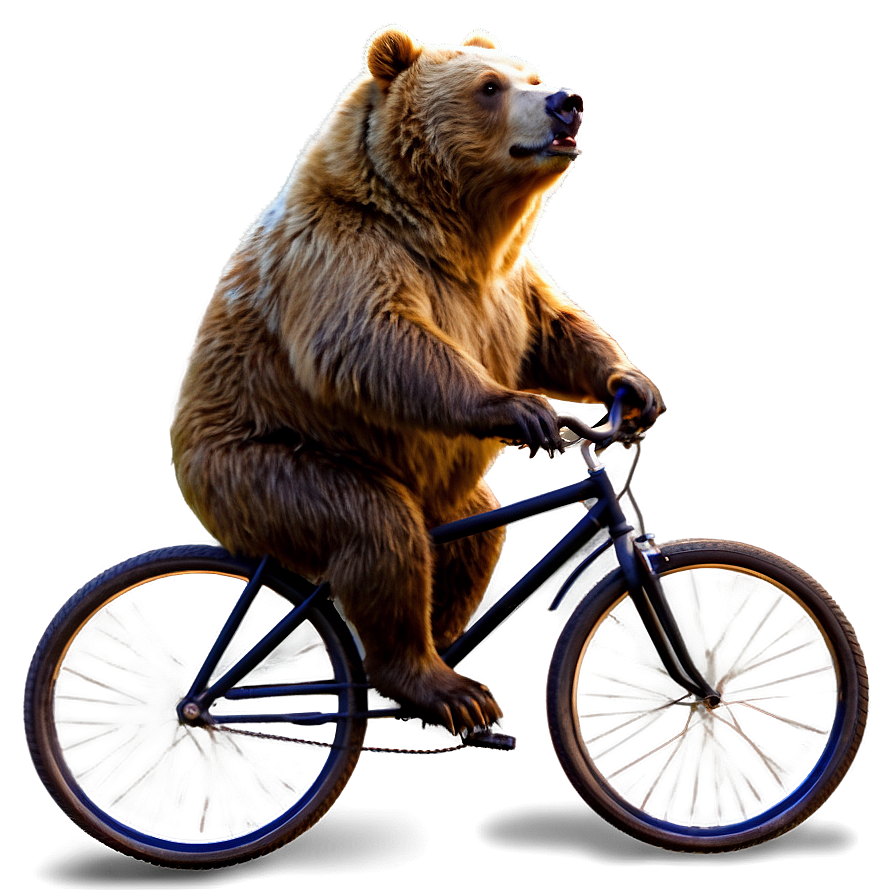 Bear On Bicycle Png 05032024 PNG Image