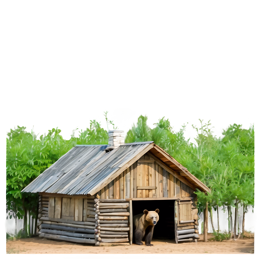 Bear's Rustic Home Png 06272024 PNG Image