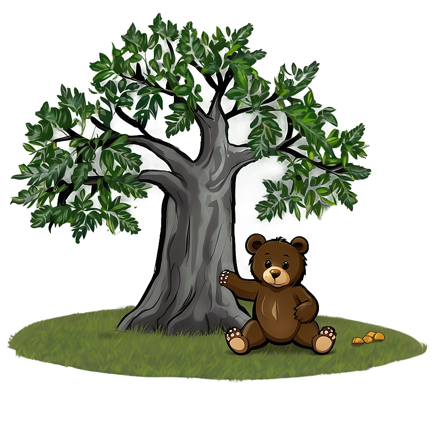 Bear Under Tree Png Wnj PNG Image