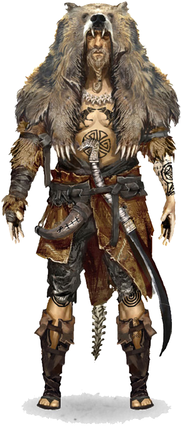 Bear Warrior Fantasy Art PNG Image