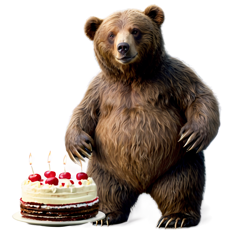 Bear With Cake Png Eyj PNG Image