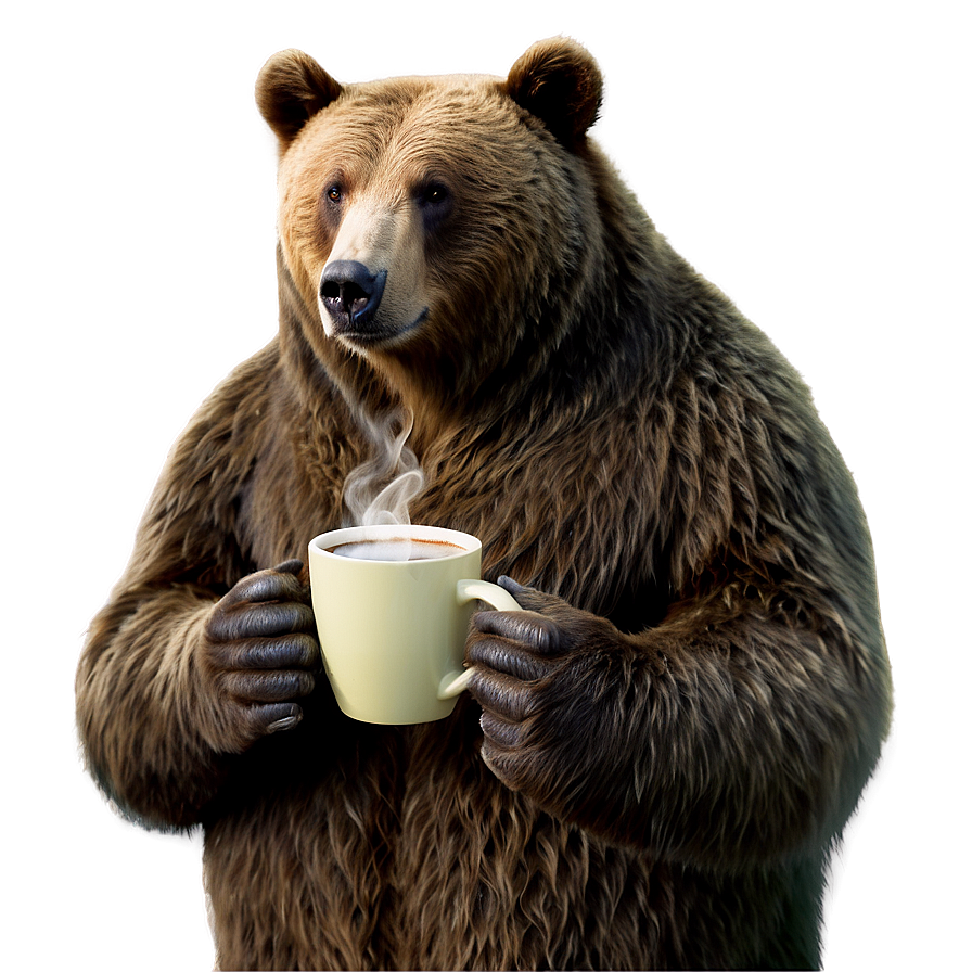 Bear With Coffee Png Dpg PNG Image