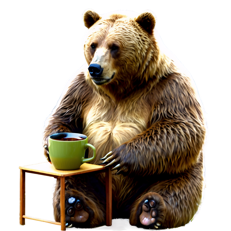 Bear With Coffee Png Yec PNG Image