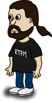 Bearded Cartoon Man R T F M Shirt PNG Image