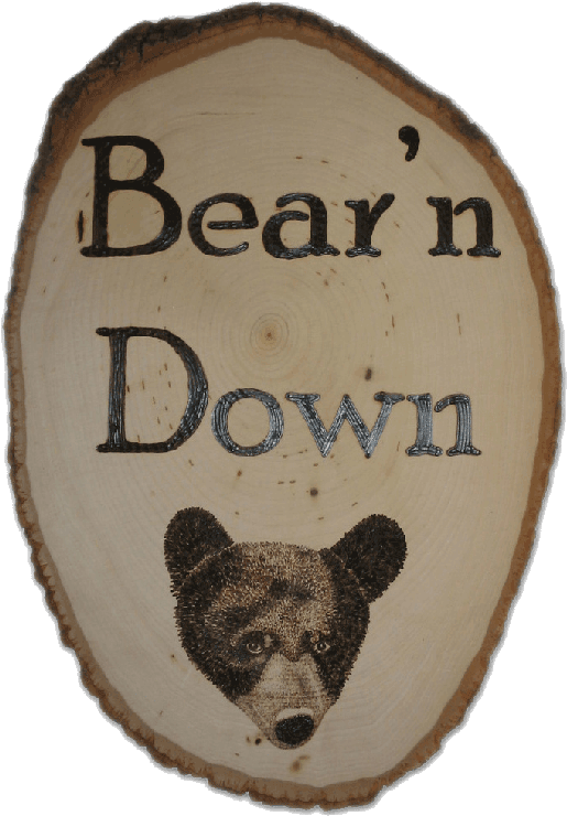 Bearn Down Wooden Sign PNG Image