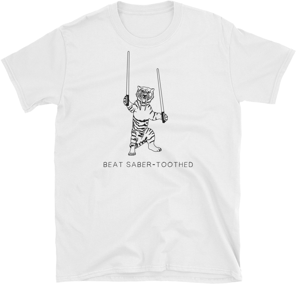 Beat Saber Toothed Tiger Shirt Design PNG Image