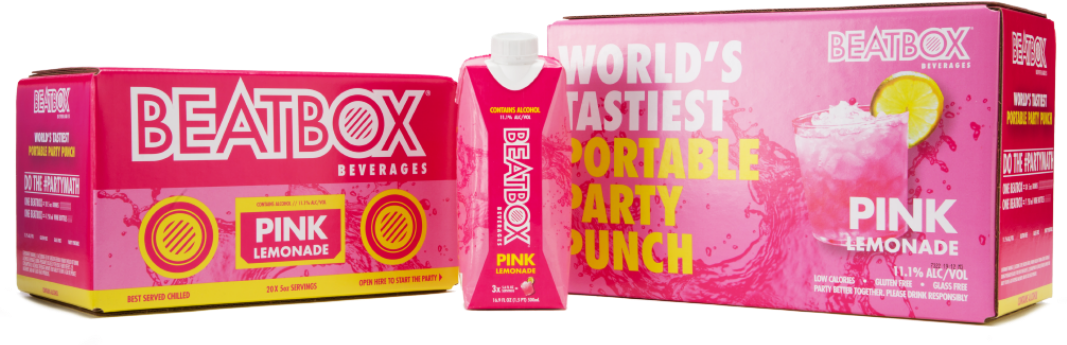 Beatbox Pink Lemonade Beverage Packaging PNG Image