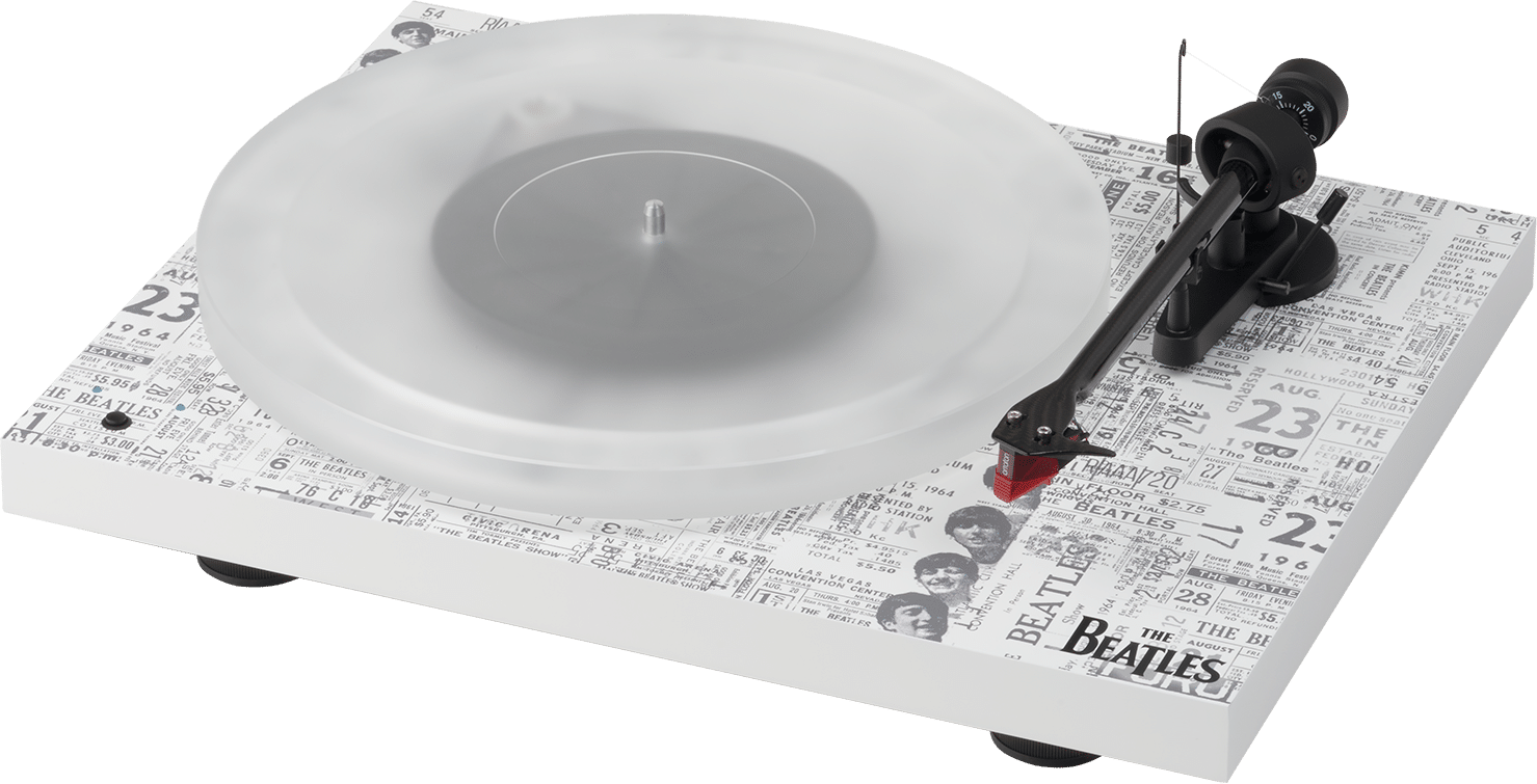 Beatles Themed Turntable Design PNG Image