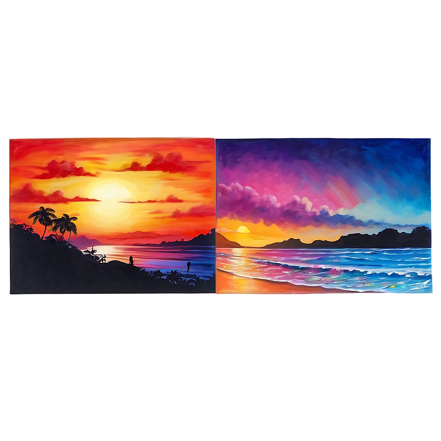 Beautiful Sunset Painting Png 06262024 PNG Image