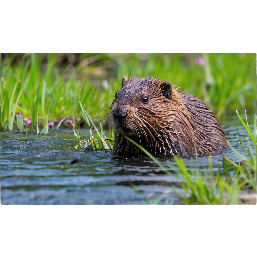 Beaver In Springtime Png Ijo PNG Image