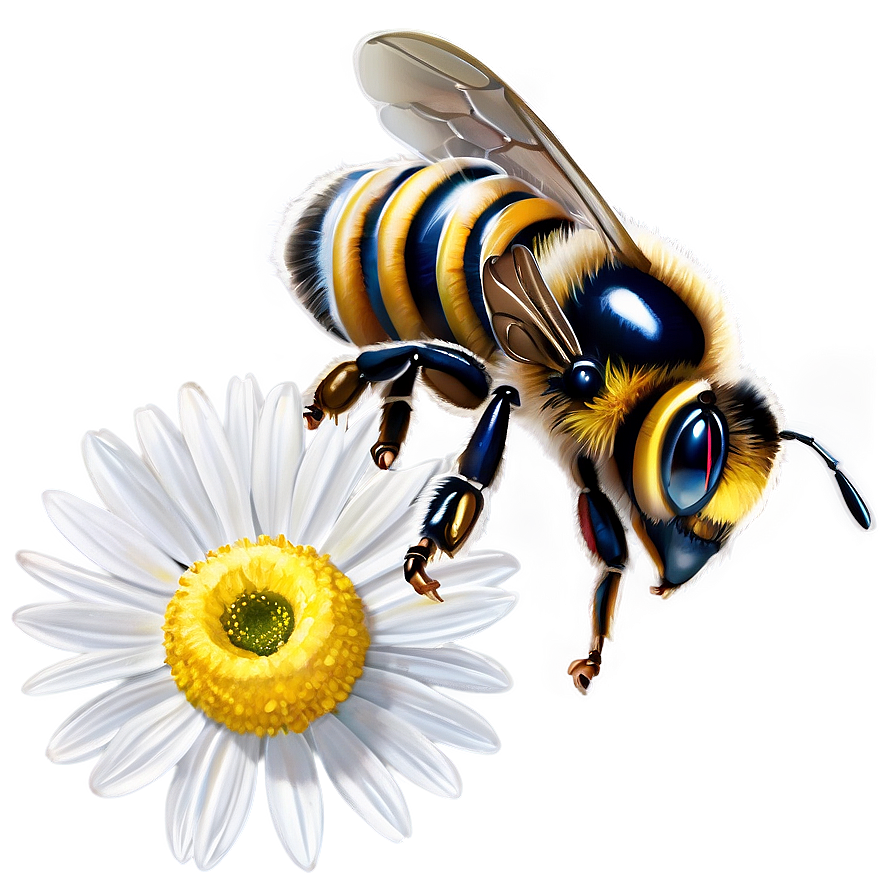 Bee And Daisy Png 05232024 PNG Image