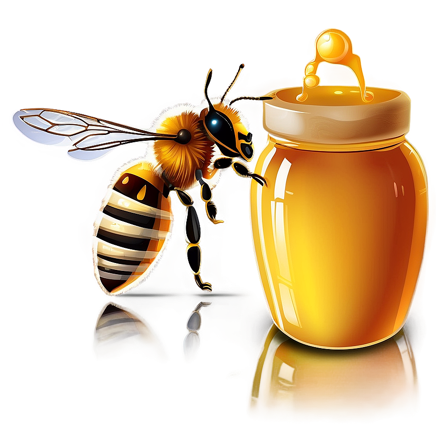 Bee And Honey Pot Png 06252024 PNG Image