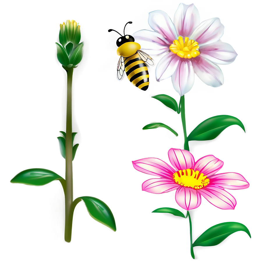 Bee On A Flower Png 05232024 PNG Image