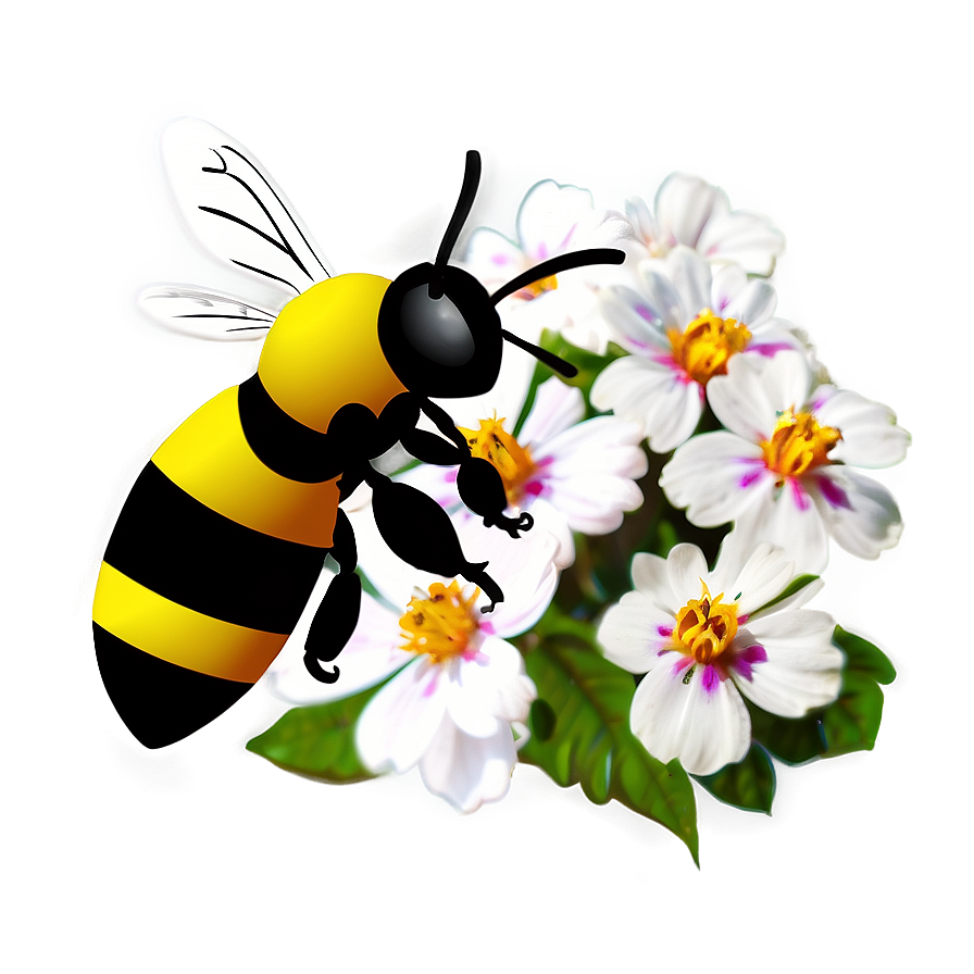 Bee On Flower Png 06252024 PNG Image