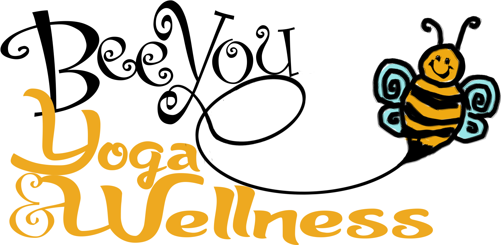 Bee You Yoga Wellness Logo PNG Image