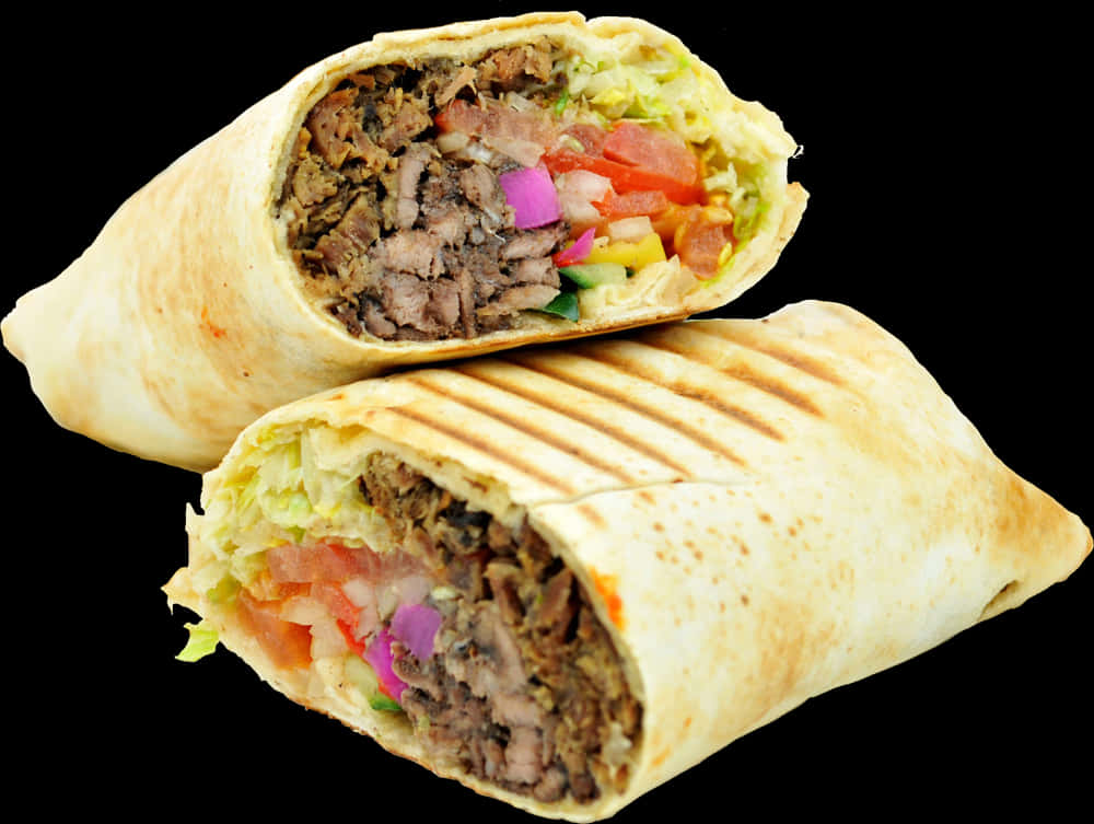 Beef Shawarma Wrap Delicious PNG Image