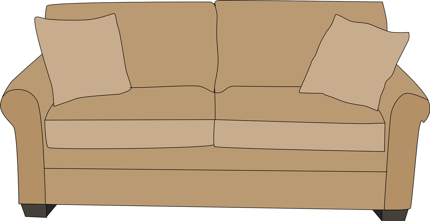 Beige Sofa Vector Illustration PNG Image