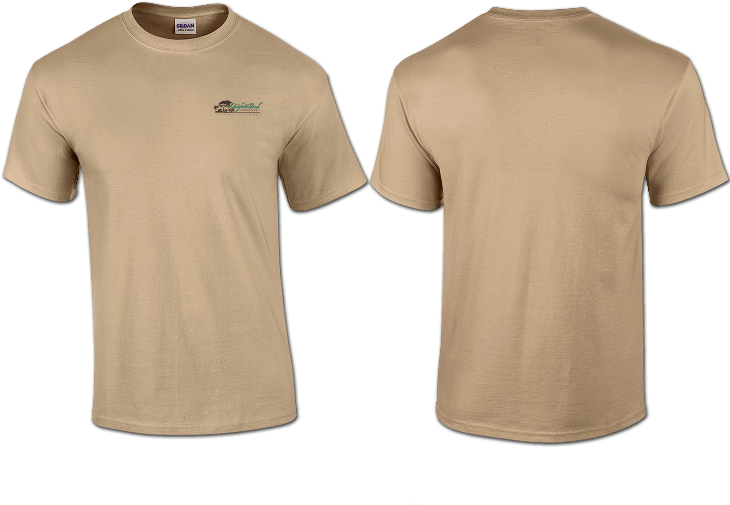 Beige T Shirt Front Back View PNG Image