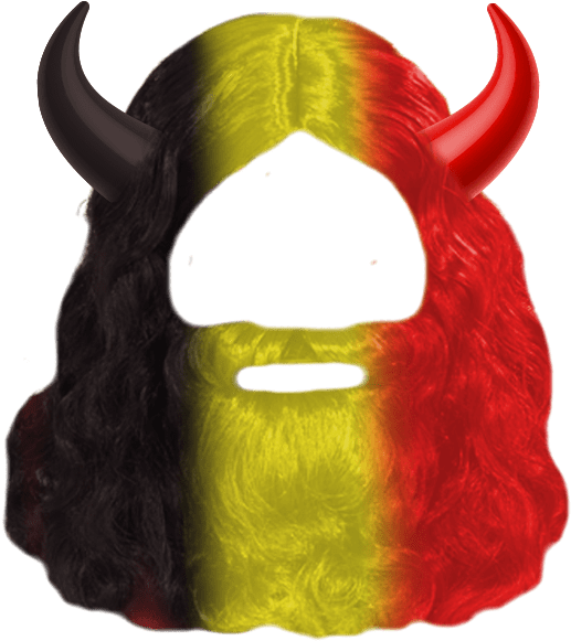 Belgian Flag Themed Devil Mask PNG Image