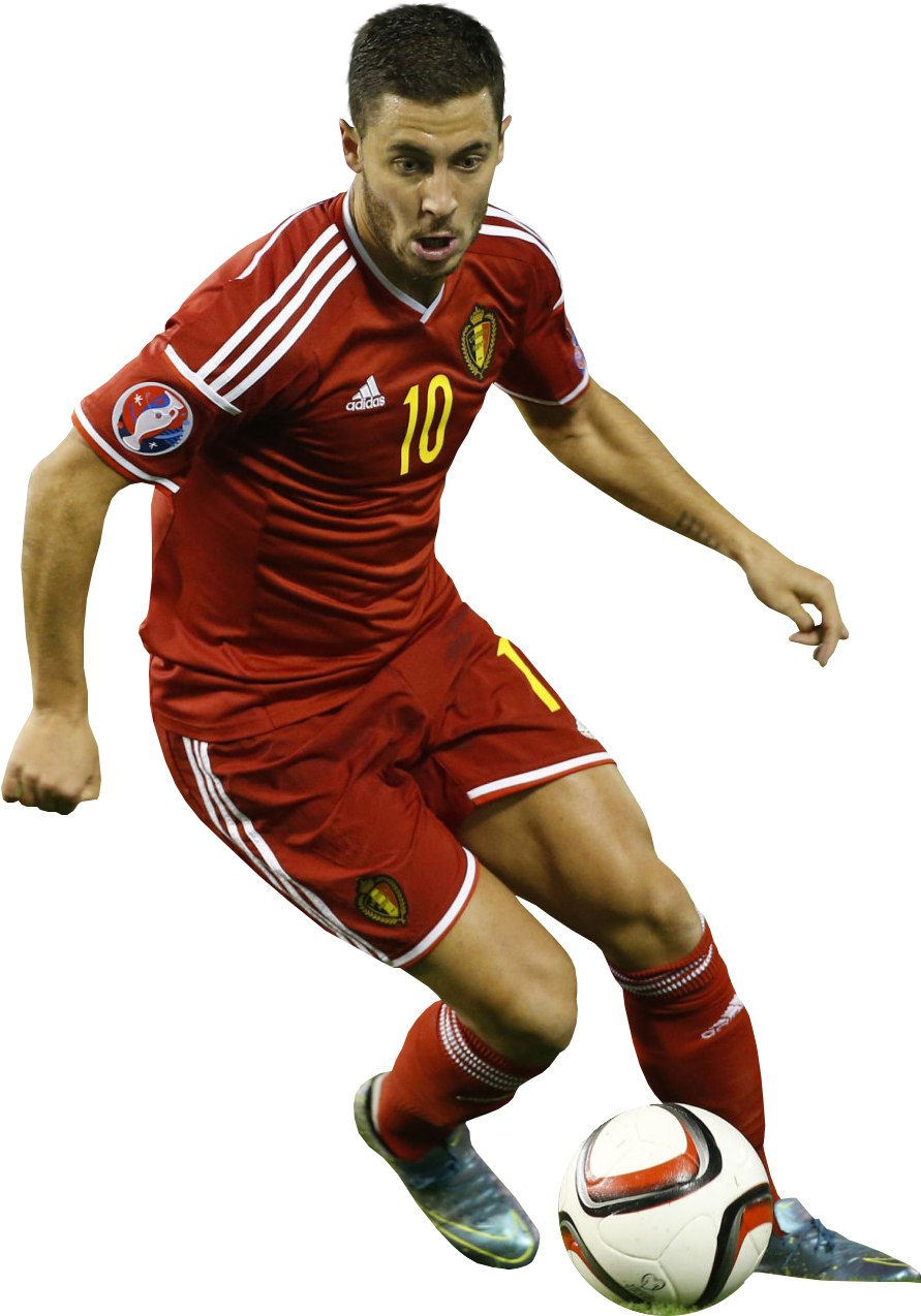 Belgian Footballer Action Shot PNG Image