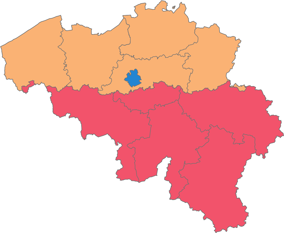 Belgium Administrative Divisions Map PNG Image