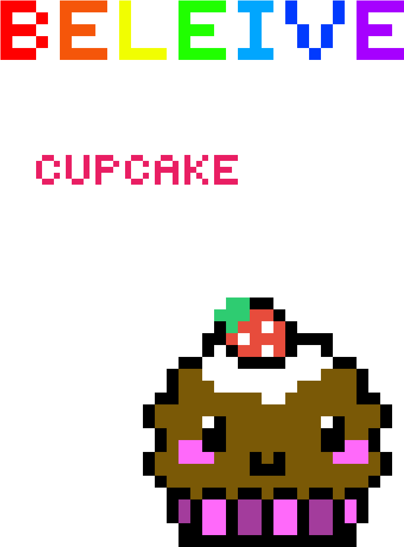 Believe Pixel Cupcake PNG Image