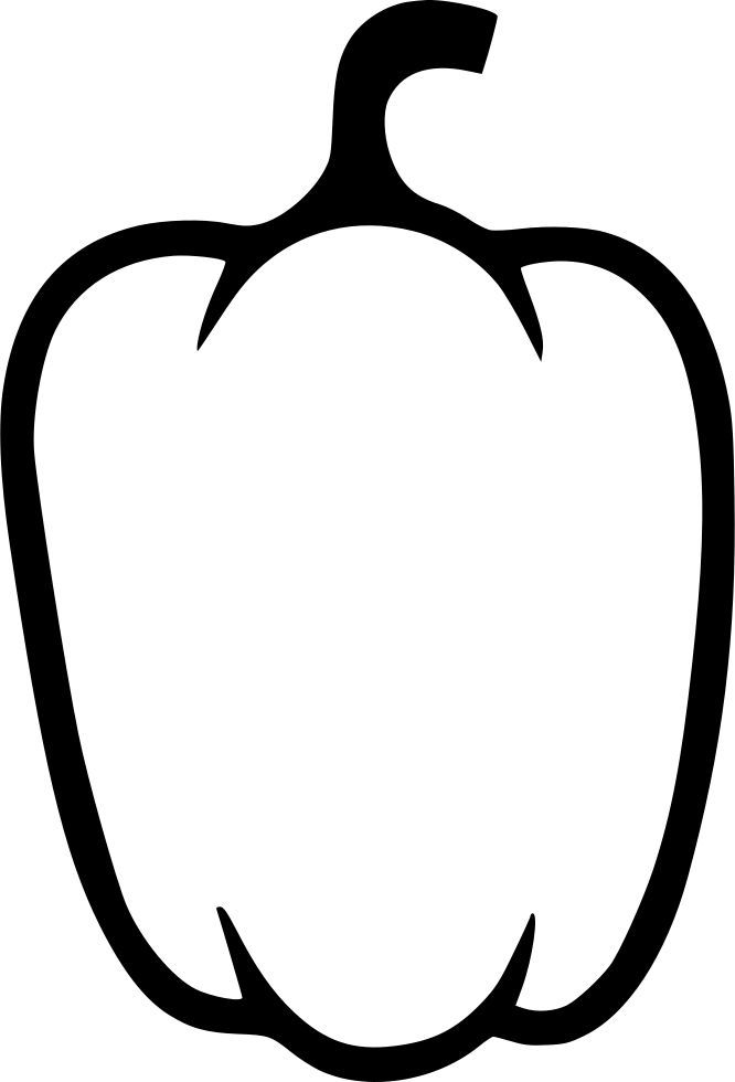 Bell Pepper Outline Vector PNG Image