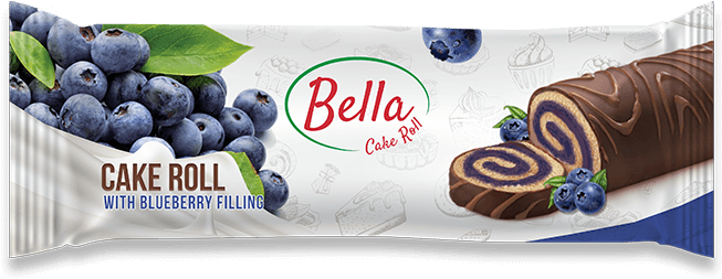 Bella Blueberry Cake Roll Packaging PNG Image