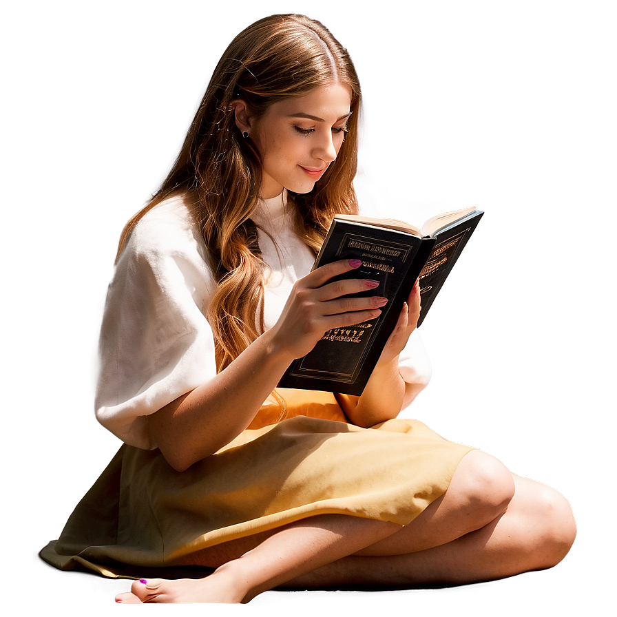 Bella Reading A Book Png Gau PNG Image