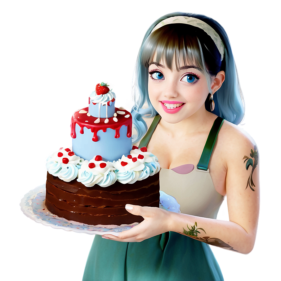 Bella With Cake Png 06242024 PNG Image