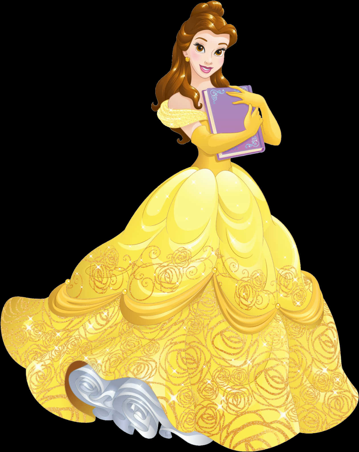 Belle Princess With Book PNG Image