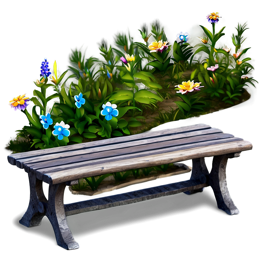 Bench With Flowers Png Ltq PNG Image