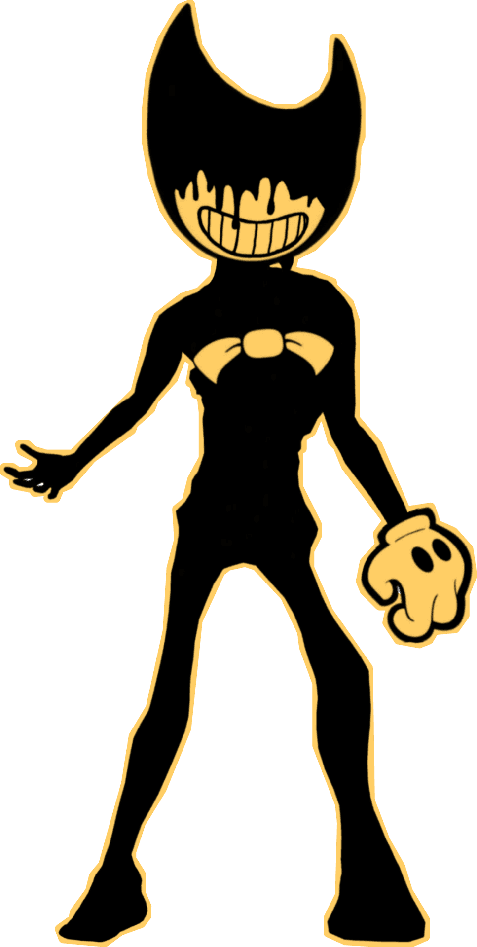 Bendy Cartoon Character Standing PNG Image