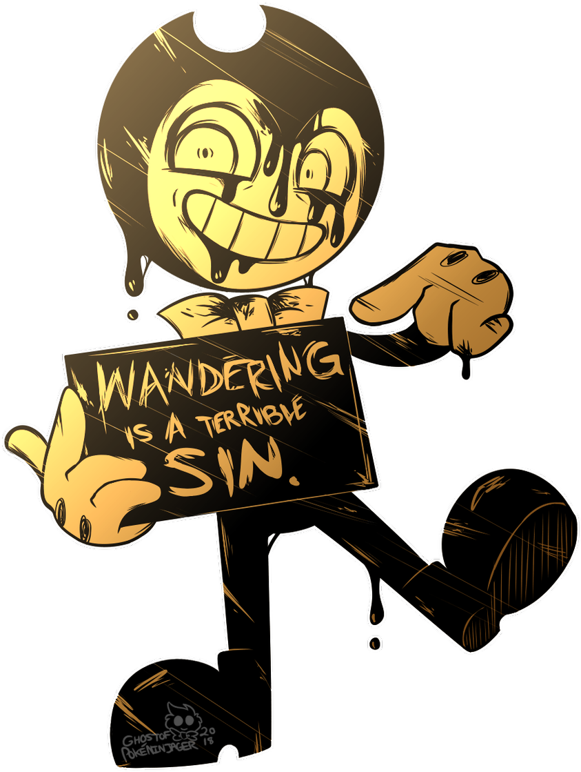 Bendy Cartoon Sin Warning PNG Image