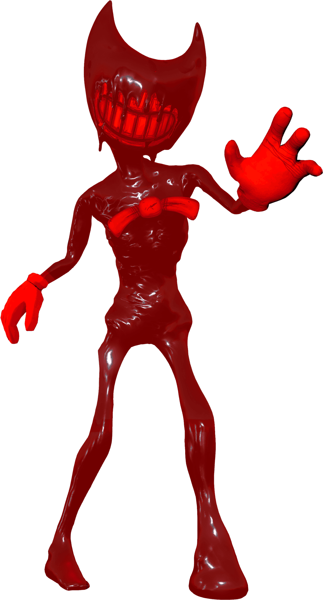 Bendy Character Red Cartoon Figure PNG Image