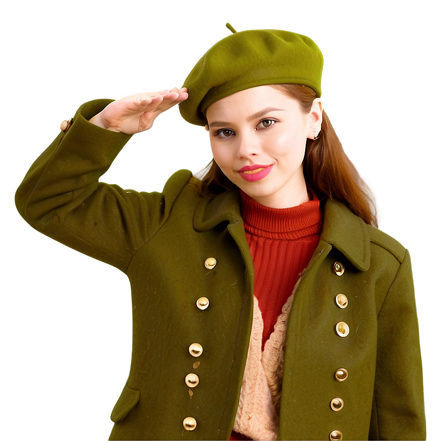 Beret And Coat Ensemble Png Tml PNG Image