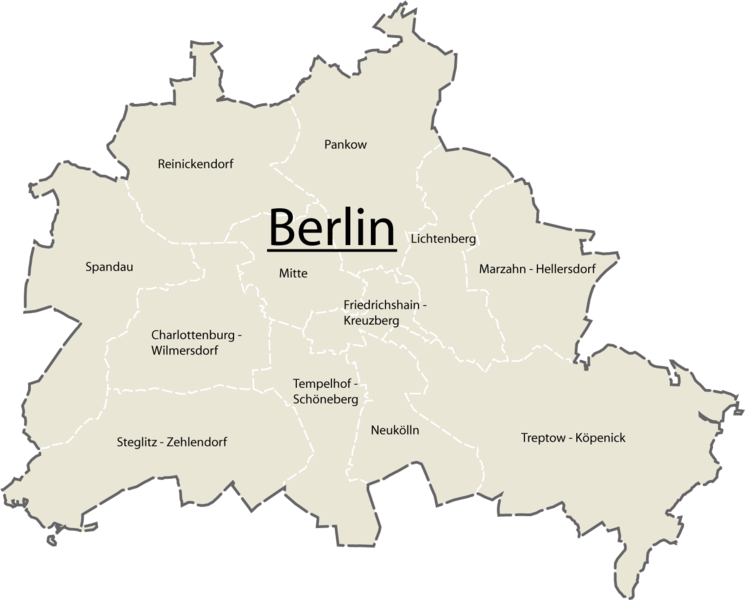 Berlin Districts Map PNG Image