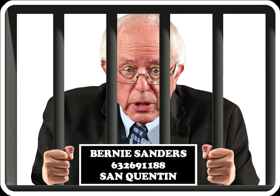 Bernie Sanders Behind Bars PNG Image