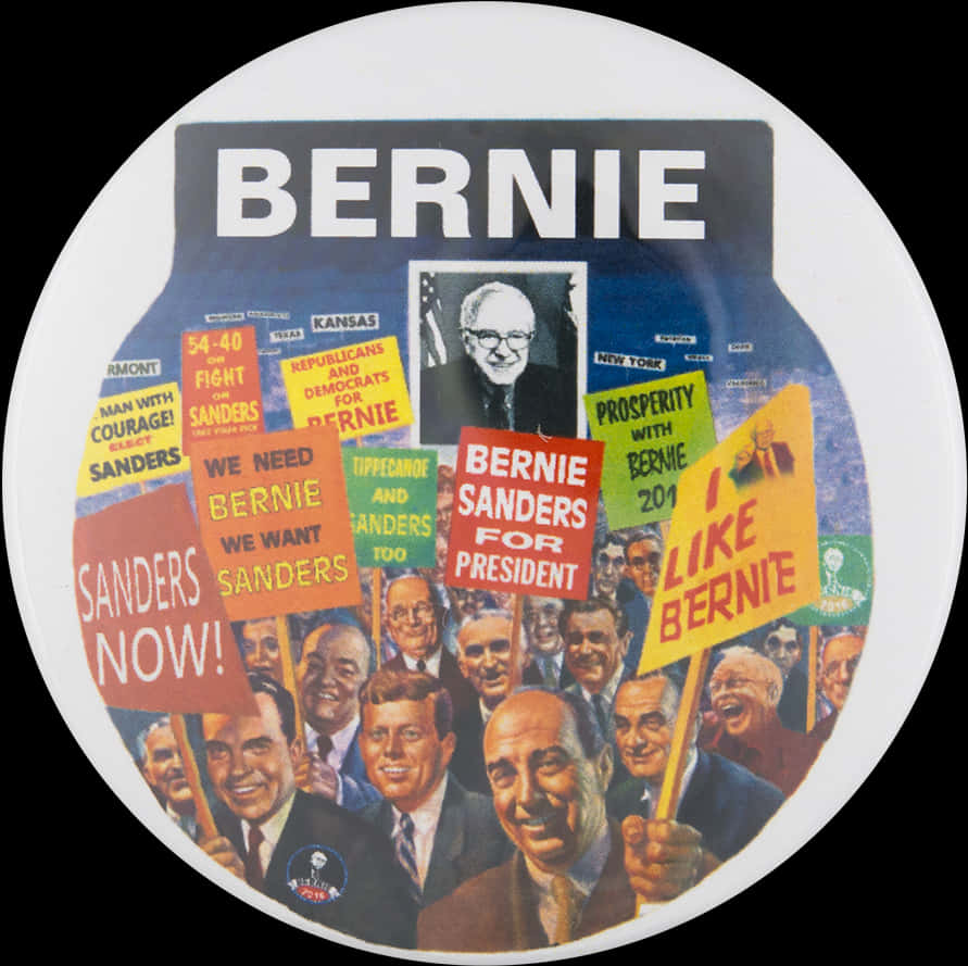 Bernie Sanders Campaign Button PNG Image