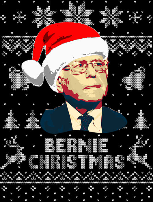 Bernie Sanders Christmas Sweater Design PNG Image