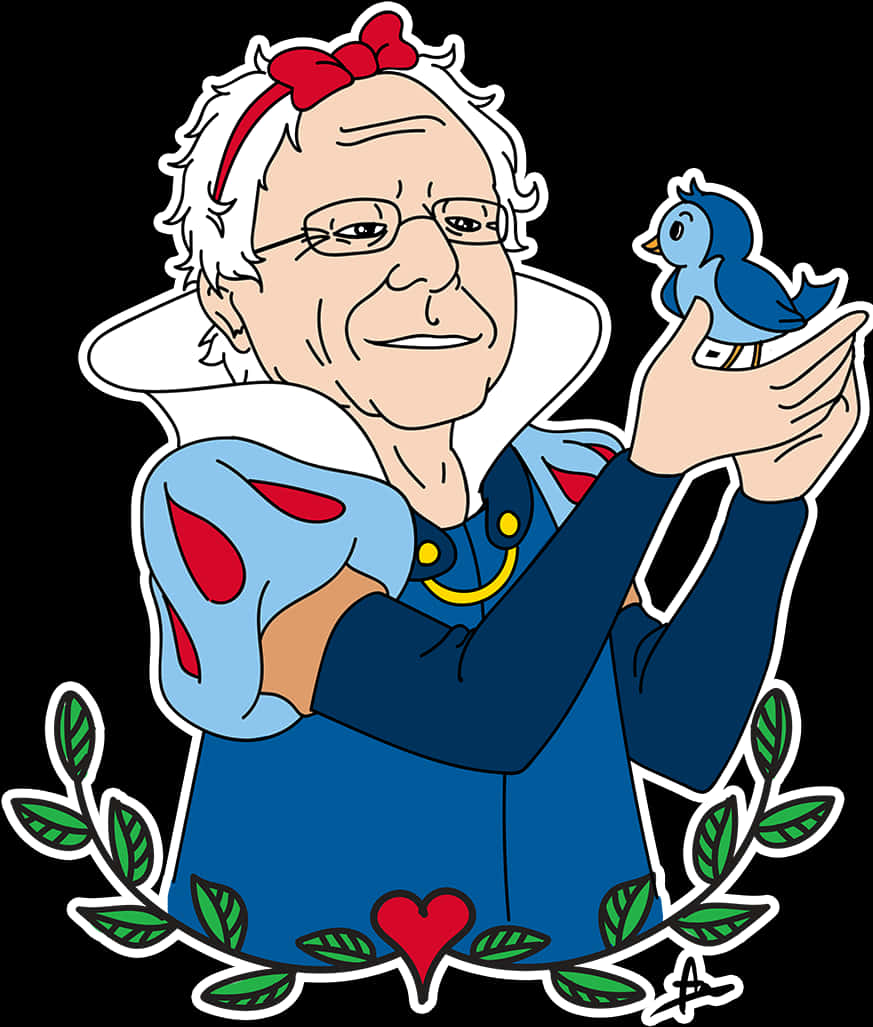 Bernie Sanders Snow White Parody PNG Image