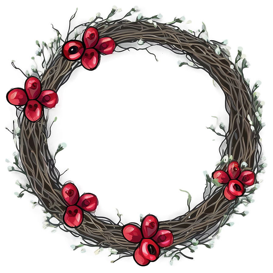 Berry And Twig Wreath Png 50 PNG Image