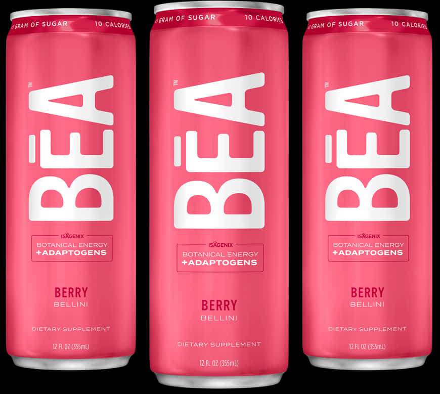 Berry Bellini Energy Drink Cans PNG Image