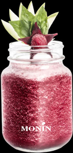 Berry Smoothiein Mason Jar PNG Image