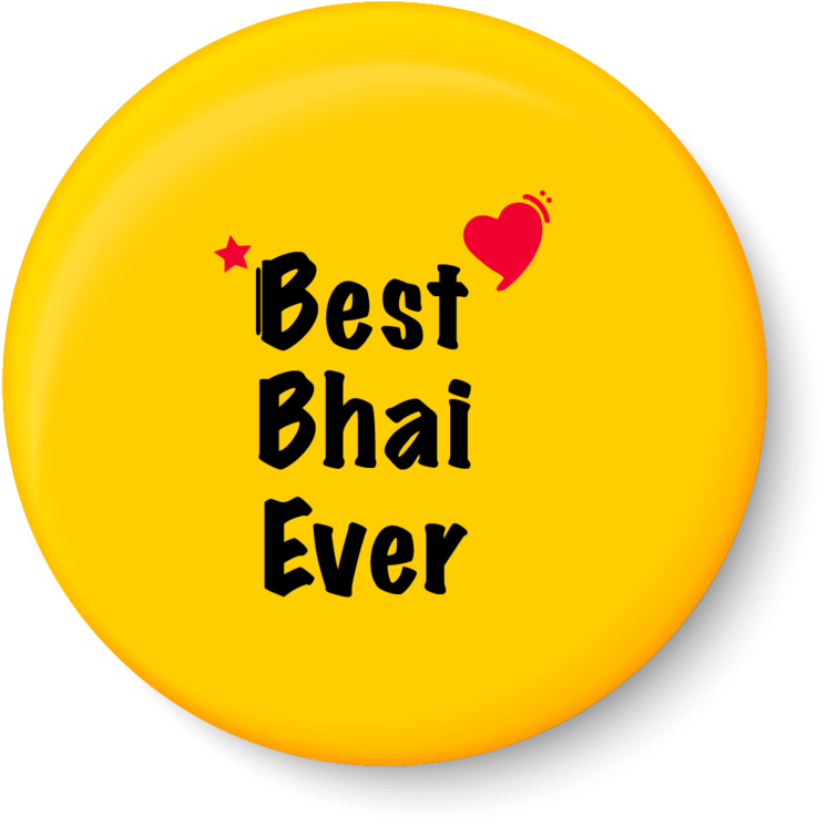 Best Bhai Ever Badge PNG Image