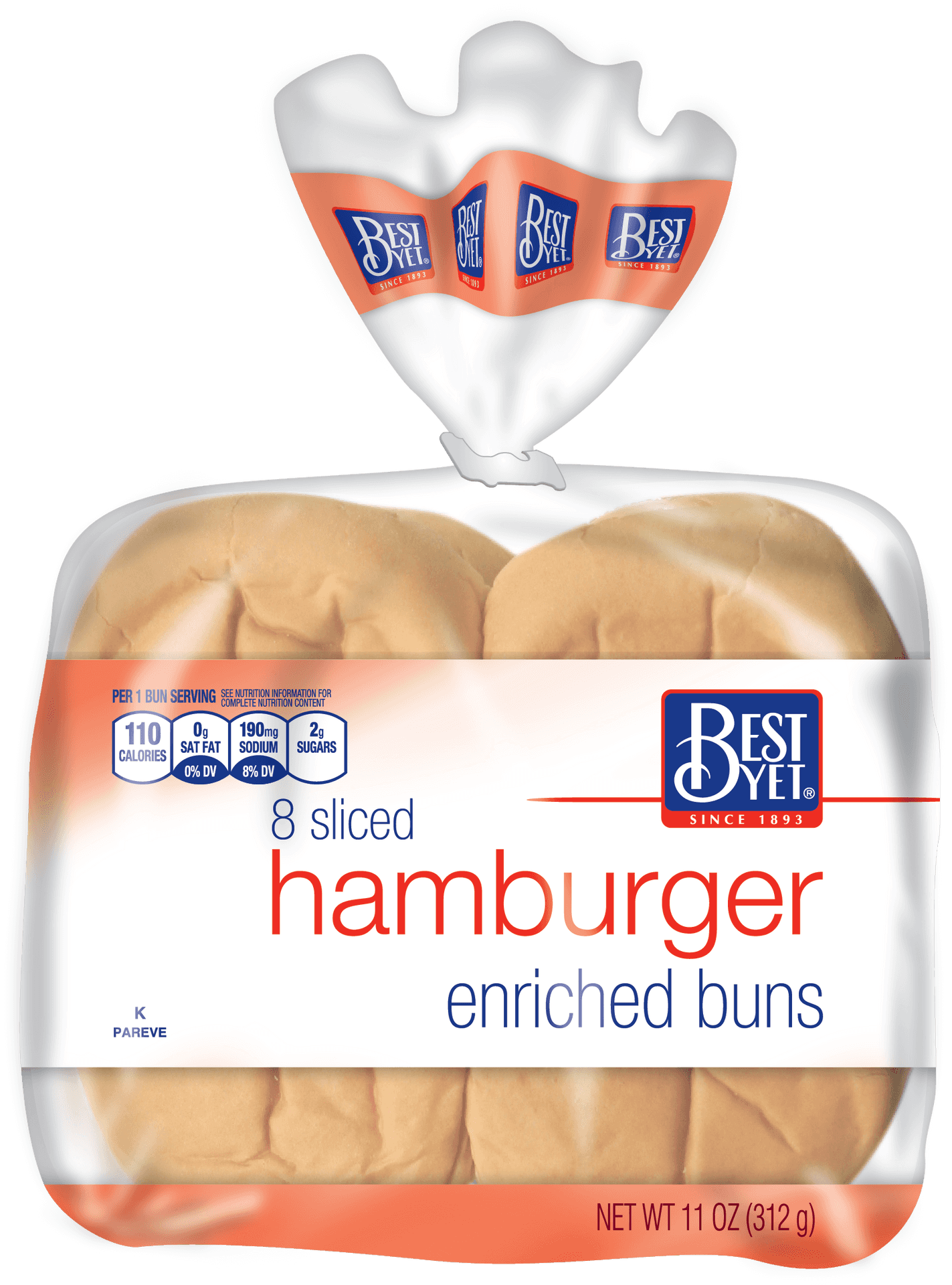 Best Yet Hamburger Enriched Buns Package PNG Image