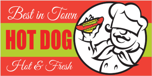 Bestin Town Hot Dog Signage PNG Image