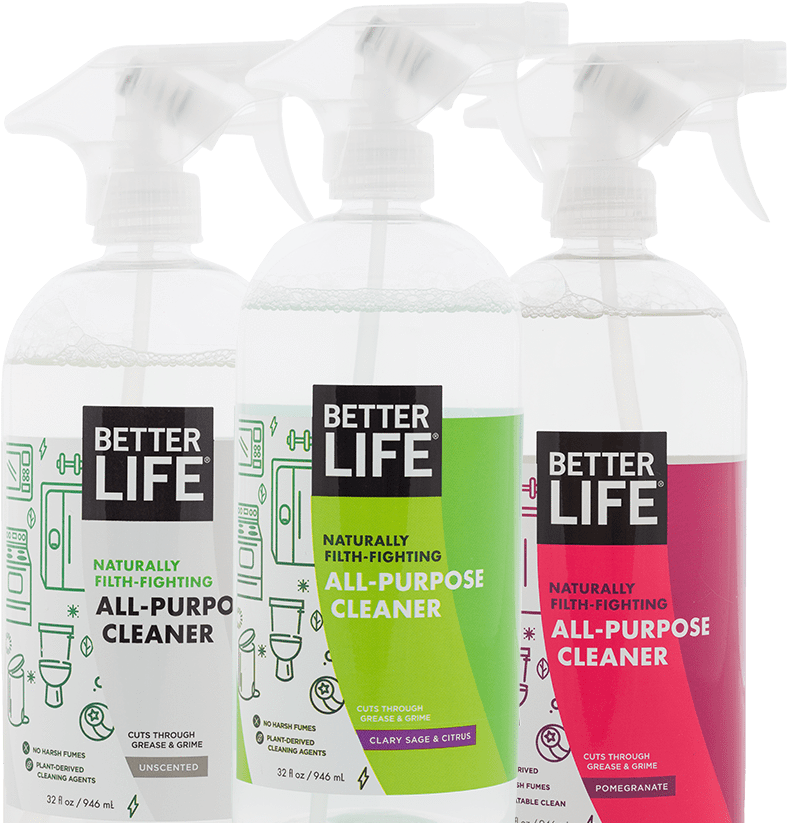 Better Life Cleaners Product Range PNG Image