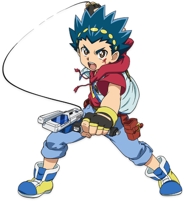 Beyblade Anime Character Launching Top PNG Image